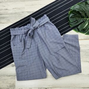 Athleta Plaid Skyline Pants Belted Tapered Size 8